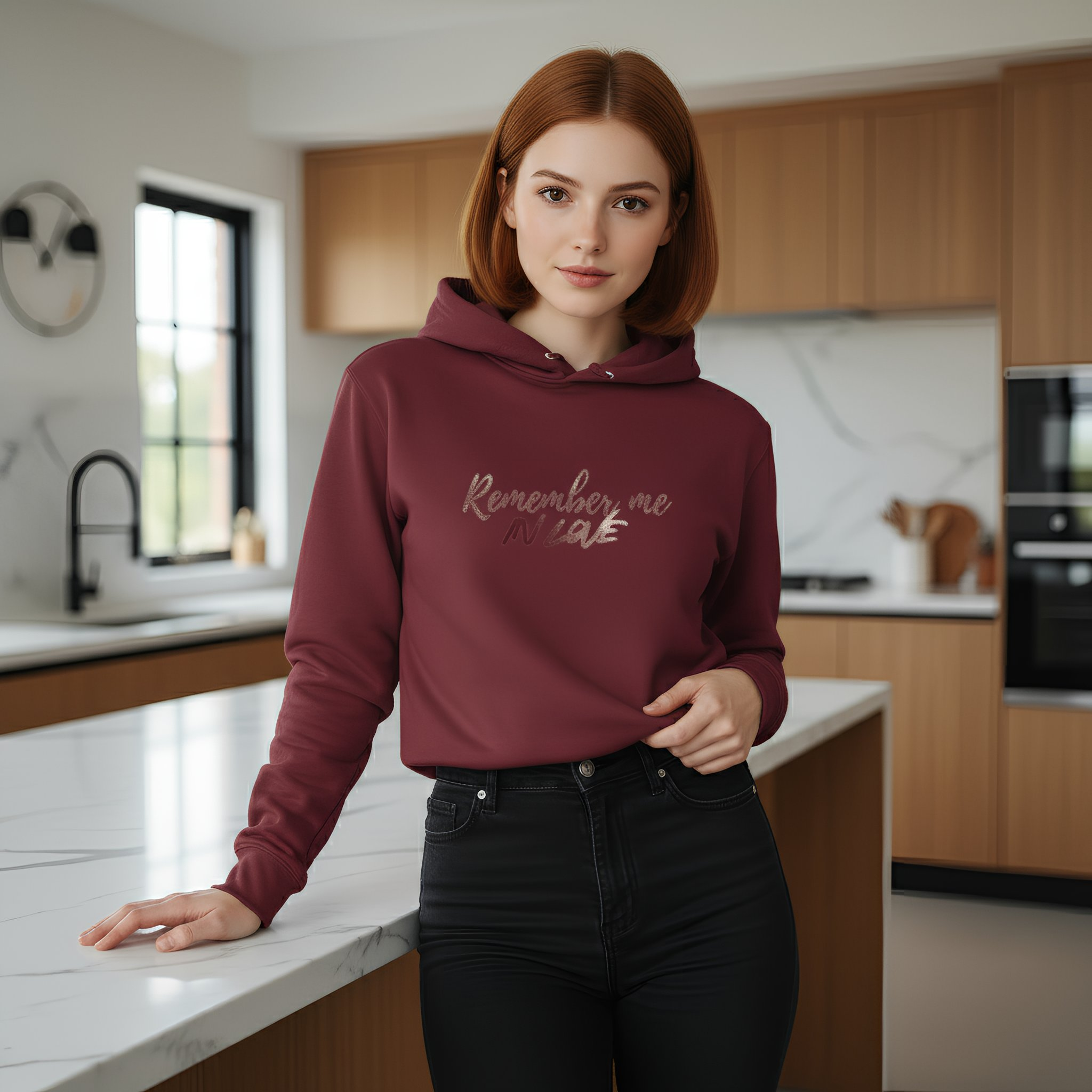 Hoodie  Girlie Remember Me in Love Gold